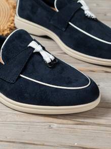 2025 Autumn Casual Flat Shoes For Women With Comfortable Knot Design And Metallic Ring Decoration, Perfect For Daily Wear,Loafers For Women - Blue - View 6