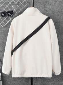 SHEIN 男大童拉鏈開襟夾克&包 - 米色 - 查看 2