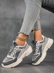 新品到貨女性老爹鞋,舒服的和透氣白色競技鞋 - 彩色 - 查看 1