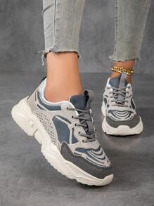 新品到貨女性老爹鞋,舒服的和透氣白色競技鞋 - 彩色 - 查看 2