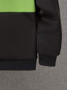 SHEIN Tween Boy Letter Graphic Colourblock Sweatshirt - Multicolor - View 5