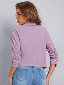 SHEIN Privé 1 Miếng Khăn quàng Chất rắn Áo vest - Màu Lilac Tím - Xem 2