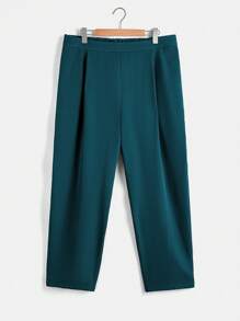 SHEIN Clasi Plus Button Front Vest Blazer & Trousers - Teal Blue - View 5