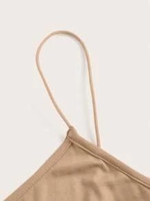 Firerie Solid Cami Bodycon Dress,Summer Dresses For Women - Khaki - View 4