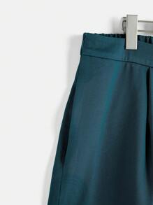 SHEIN Clasi Plus Button Front Vest Blazer & Trousers - Teal Blue - View 11