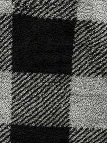 EMERY ROSE Buffalo Plaid Pattern Drop Shoulder Teddy Sweatshirt Pullover Fall Sweatshirt - Multicolor - View 3