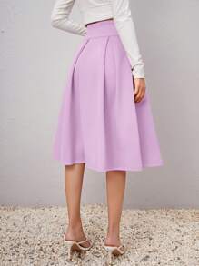 SHEIN Privé 素色高腰褶皺半身裙