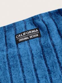 SHEIN Coolane 字母補丁細節抹胸上衣 - 藍色 - 查看 4