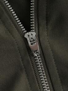 SHEINNeu Abrigo con capucha con cremallera - Verde militar - Ver 3