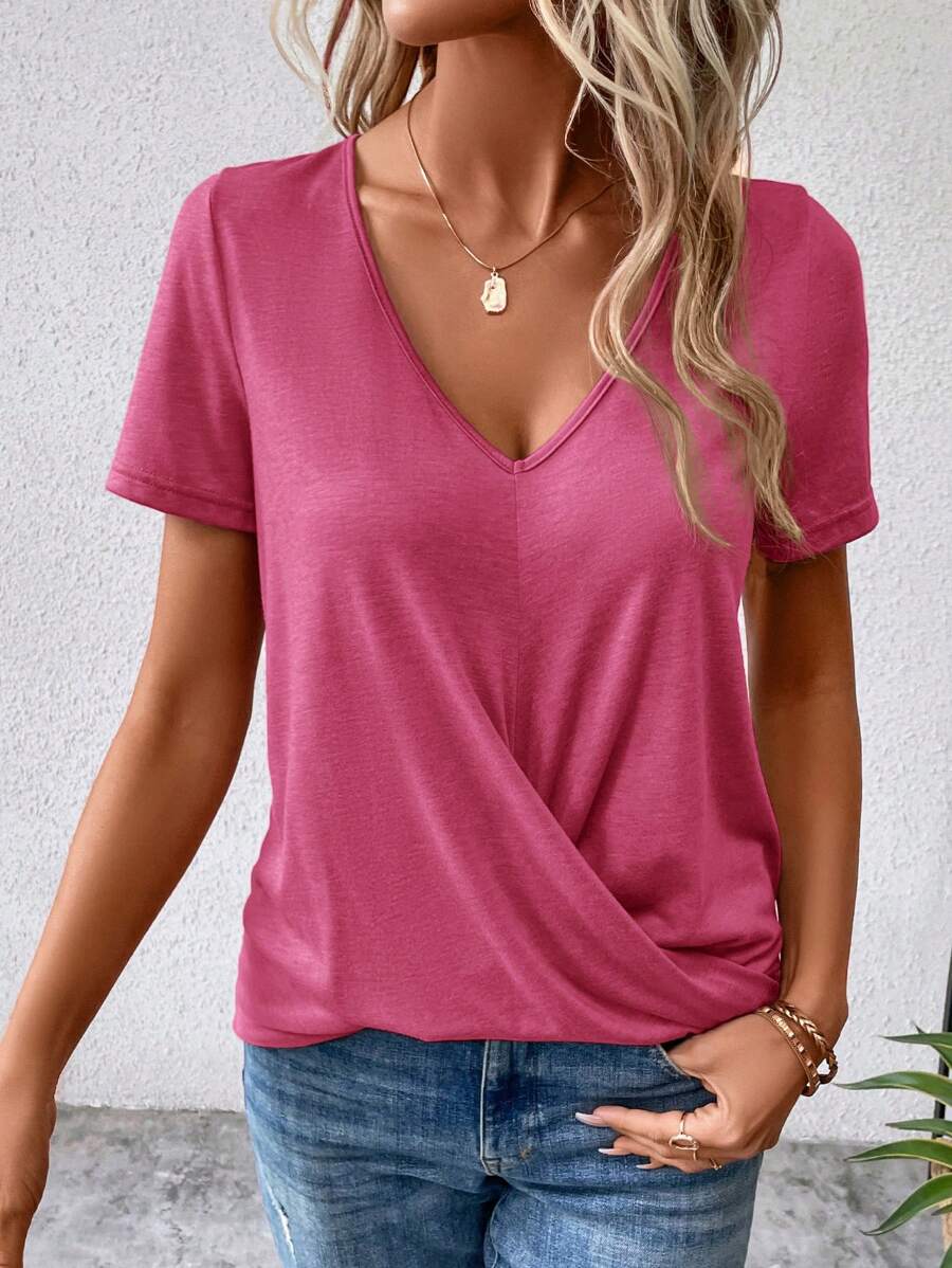 EMERY ROSE Stevige Kruiswikkelen T-shirt | SHEIN Nederland