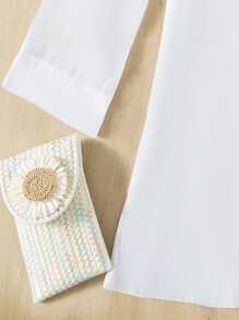 Calvaya Plus Solid Button Front Shirt - White - View 3