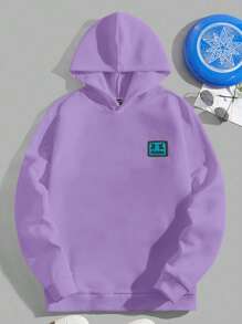 Manfinity VCAY Nam Đồ họa Hoạt hình Lót nhiệt Hoodie - Màu Lilac Tím - Xem 1