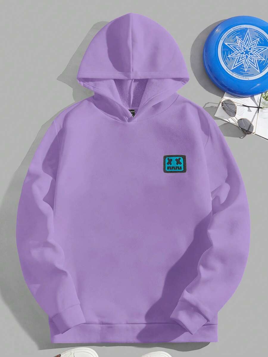 Manfinity VCAY Nam Đồ họa Hoạt hình Lót nhiệt Hoodie - Màu Lilac Tím - Xem 1