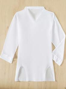 Calvaya Plus Solid Button Front Shirt - White - View 5