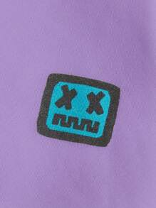 Manfinity VCAY Nam Đồ họa Hoạt hình Lót nhiệt Hoodie - Màu Lilac Tím - Xem 5