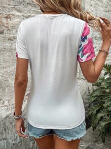 Breezaya Camiseta con estampado floral - Blanco - Ver 2