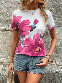 Breezaya Camiseta con estampado floral - Blanco - Ver 4