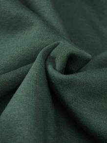 SHEIN EZwear Casual Cartoon Printed Oversized Women's Sweatshirt, Perfect For Autumn And Winter - Dark Green - View 6