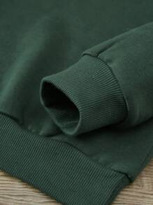 SHEIN EZwear Casual Cartoon Printed Oversized Women's Sweatshirt, Perfect For Autumn And Winter - Dark Green - View 4