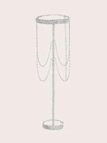 SHEIN SXY 多層水鑽裝飾腿鏈 - 銀色 - 查看 2