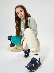 JNSQ 時尚女孩休閒跑步&遠足運動鞋適用於兒童