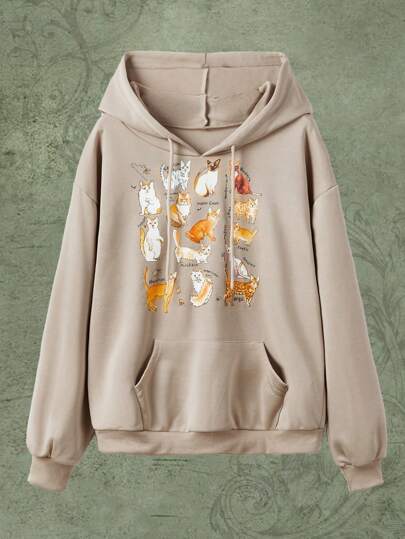 JOLLY by Jiajia Fairycore Cartoon Graphic Drawstring Hoodie