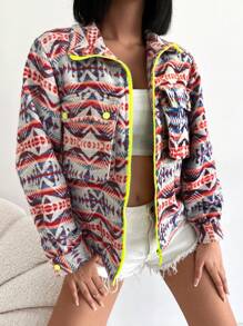 EURMUSE In Địa lý Dây kéo Túi có nắp áo - Nhiều màu - Xem 1