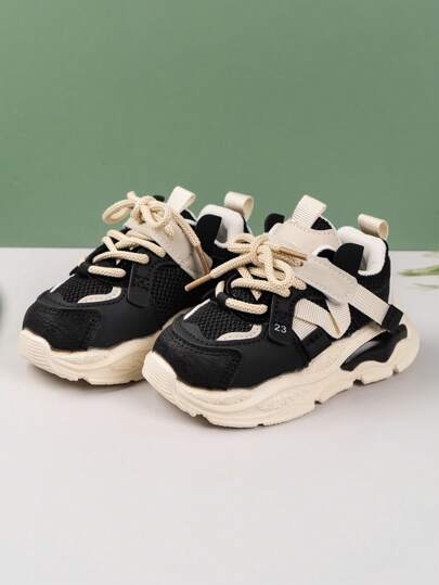 1 双儿童中性时尚运动鞋，舒适防滑休闲运动鞋，适合户外学校、幼儿/儿童鞋，适合所有季节