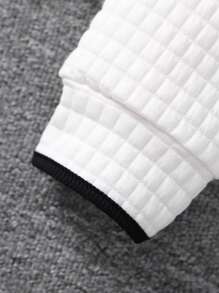 SHEIN 女大童拼接邊翻蓋細節夾克&喇叭褲 - 黑與白 - 查看 3