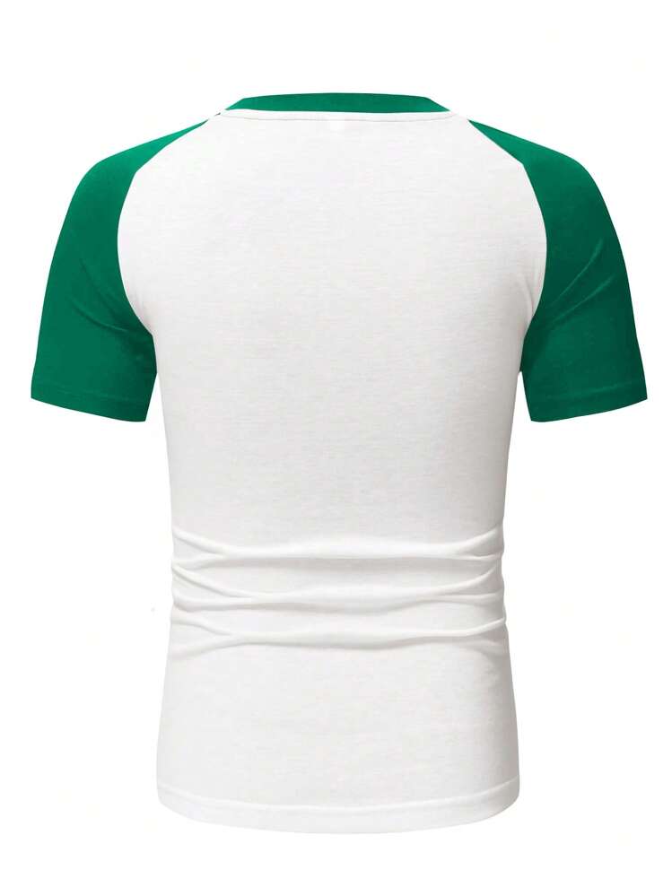 גברים מחולק לצבעים שרול רגלן חולצות טי - לבן - ראה 2