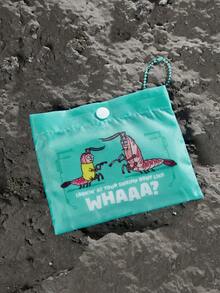 Rick and Morty X SHEIN 卡通圖案時尚可折疊購物袋 - 黑色 - 查看 4