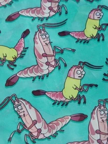 Rick and Morty X SHEIN 卡通圖案時尚可折疊購物袋 - 黑色 - 查看 5