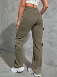 SHEIN Tall Jeans cargo con bolsillo lateral con solapa