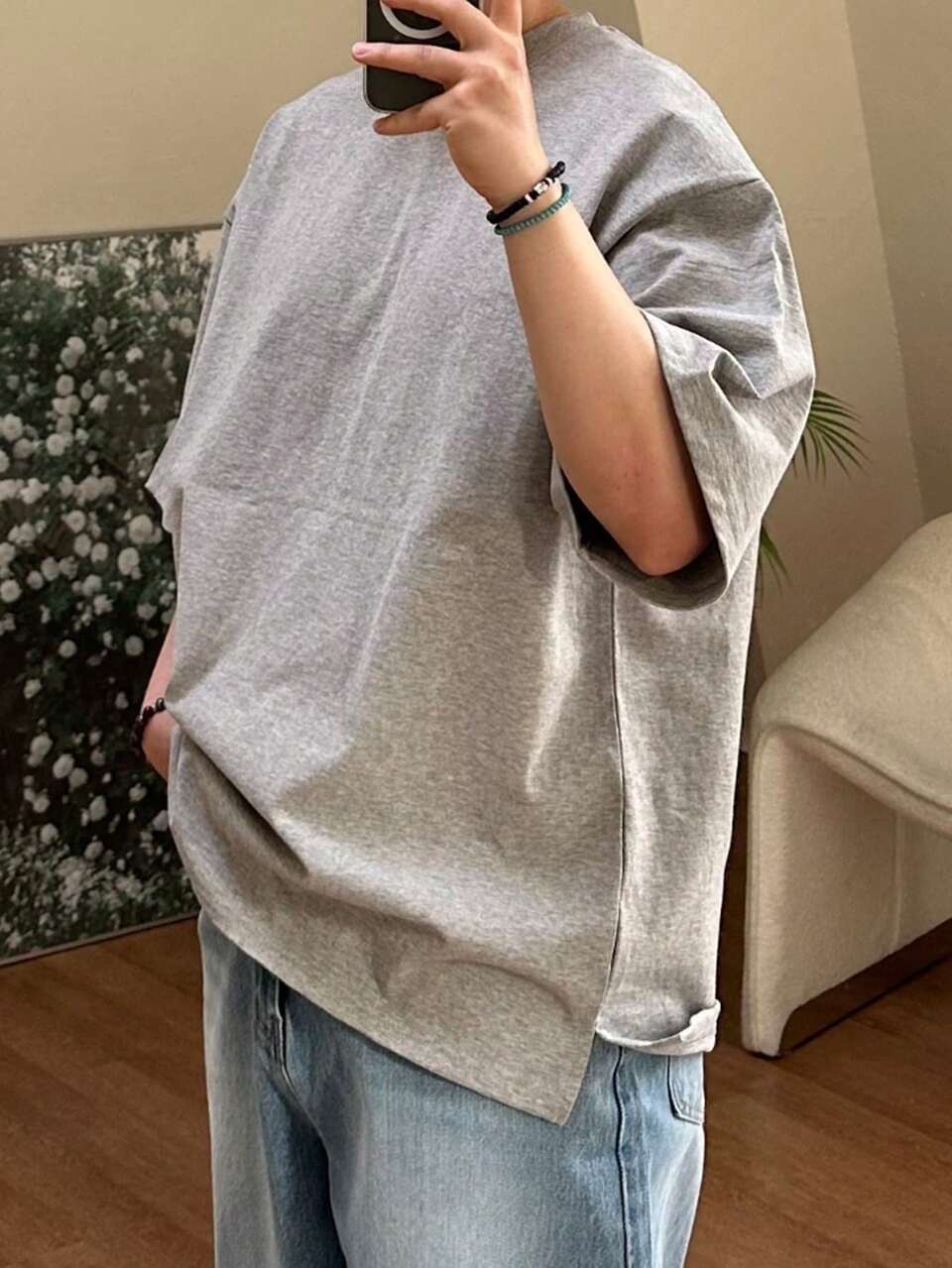 Men Drop Shoulder Plain T Shirt
