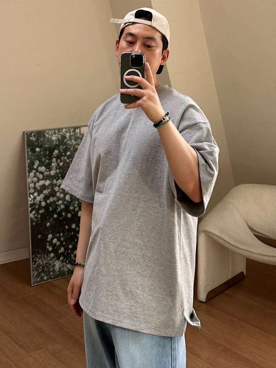 Men Drop Shoulder Plain T Shirt
