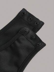 SHEIN ICON 素色露背抹胸連體衣 - 黑色 - 查看 7