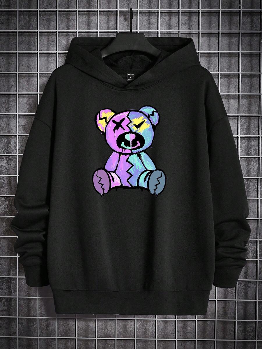 Manfinity RebelGame Nam Đồ họa Hoạt hình Hoodie - màu đen - Xem 1