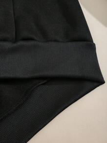 INAWLY 蝴蝶和字母圖案抽繩加絨內裏連帽衫