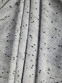 SHEIN LUNE Thuốc nhuộm Không gian Thả vai áo có mũ Áo len Mở - Màu Xám nhạt - Xem 8