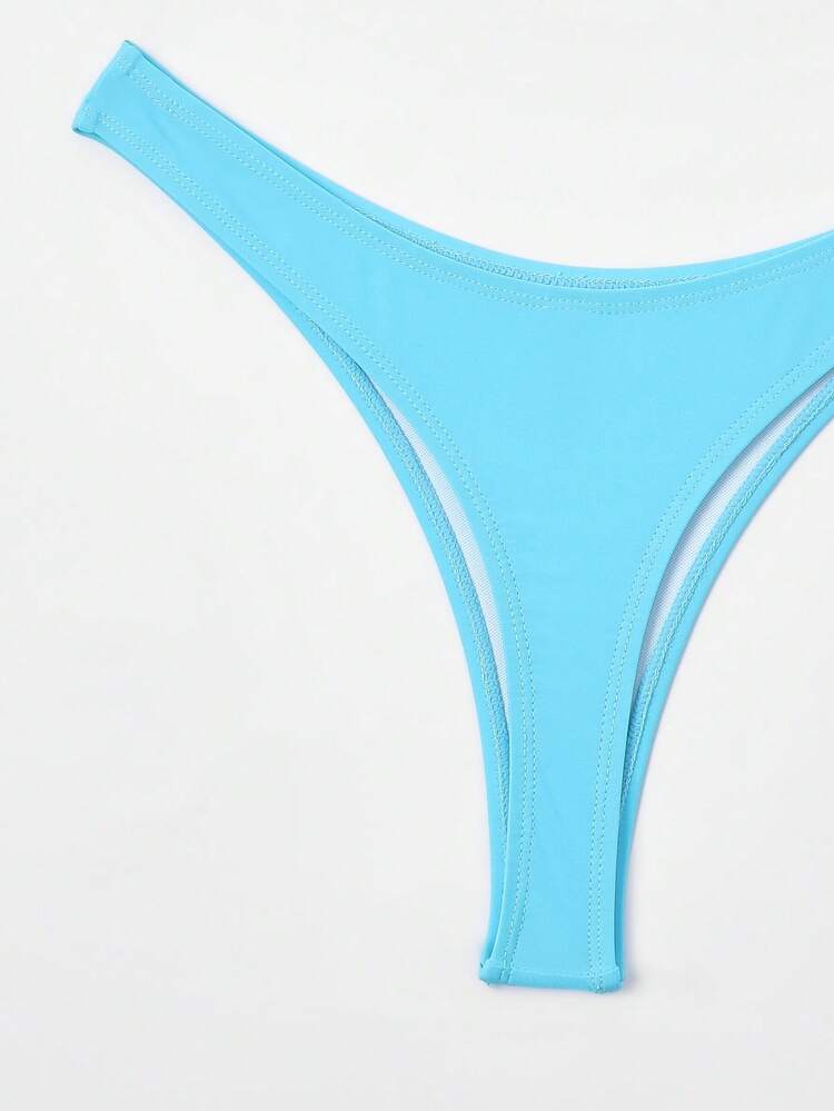 Swim Vcay Summer Beach High Cut Bikini Panty - Blue - View 5