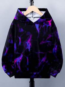 SHEIN Áo nỉ in hình tia sét dành cho bé trai tuổi teen - Nhiều màu - Xem 1