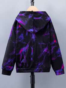 SHEIN Áo nỉ in hình tia sét dành cho bé trai tuổi teen - Nhiều màu - Xem 2