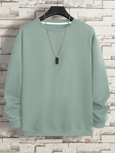 Manfinity Dauomo Herren Einfarbiger Thermofutter Sweatshirt, Herbst/Winter