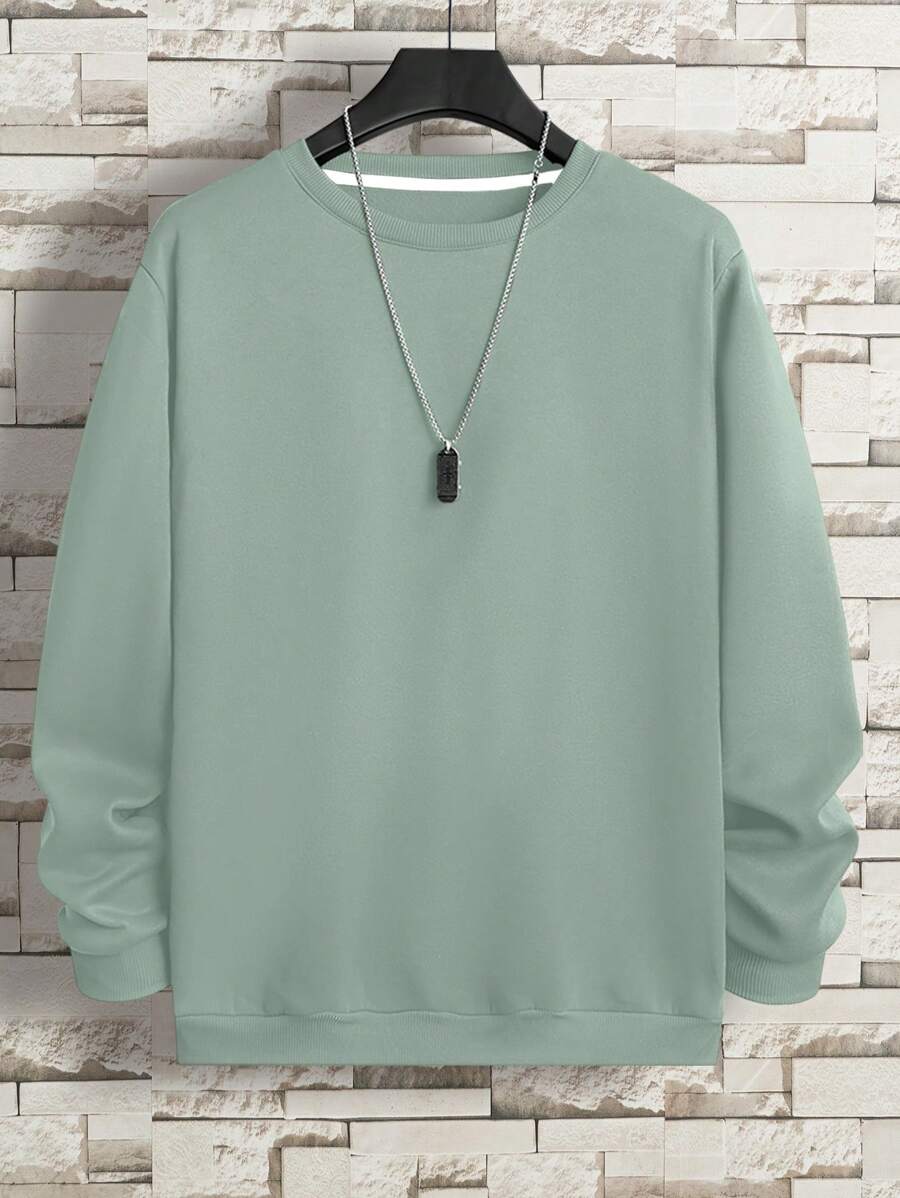 Manfinity Dauomo Men Solid Thermal Lined Sweatshirt, Fall/Winter