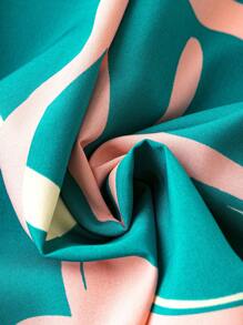 SHEIN LUNE Hơn In Toàn bộ Cổ giả Áo sơ mi - màu xanh lá - Xem 3