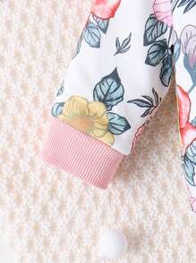 女嬰印花荷葉邊連帽連身褲 - 彩色 - 查看 4