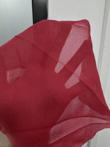 SHEIN Holidaya Hơn Off Shoulder Lá sen tỉa Top Cây trồng & Tách đùi Váy - Đỏ - Xem 8