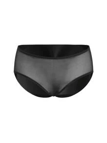 SHAPORA Contrast Mesh Shapewear Panty - Black - View 2