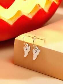 3 Sọ Quả bí ngô Con ma Hợp kim kẽm Đen Trắng trái cam Xịt nước Được Sơn Cổ điển Bộ bông tai Cho Halloween - Nhiều màu - Xem 4