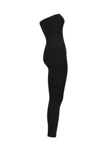 INAWLY Solid Tube Unitard Jumpsuit - Black - View 5